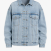 Oversized Light-Wash Denim Jacket