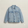Oversized Light-Wash Denim Jacket