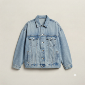 Oversized Light-Wash Denim Jacket